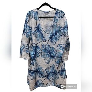 Apt. 9 3X Floral Razor Front Midi Coverup Duster Beachy Summer